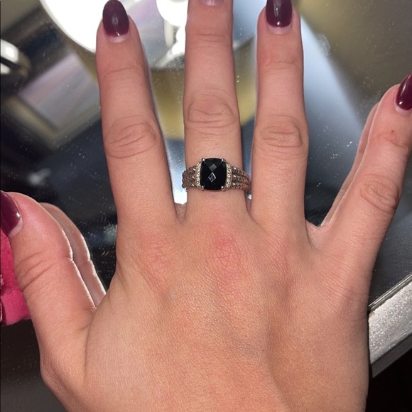 SOLD!!!! DAVID YURMAN Wheaton Petite Ring with Diamonds (black onyx) size 7 - Picture 9 of 9